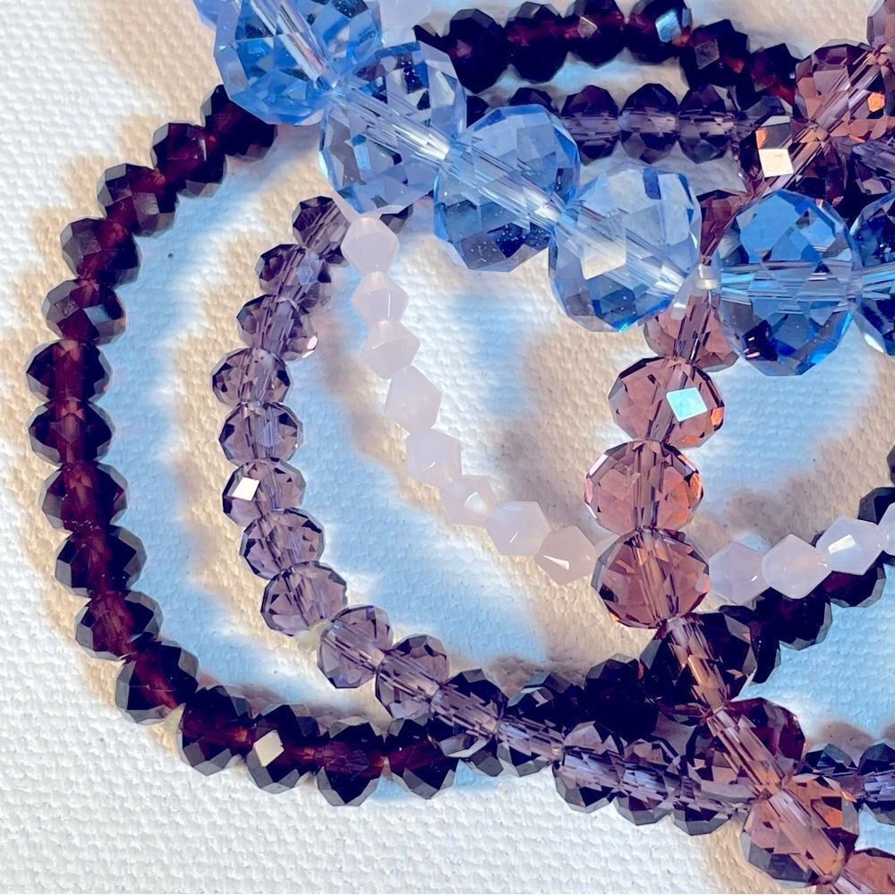 Austrian crystal violet purple lilac blue bracelet stack